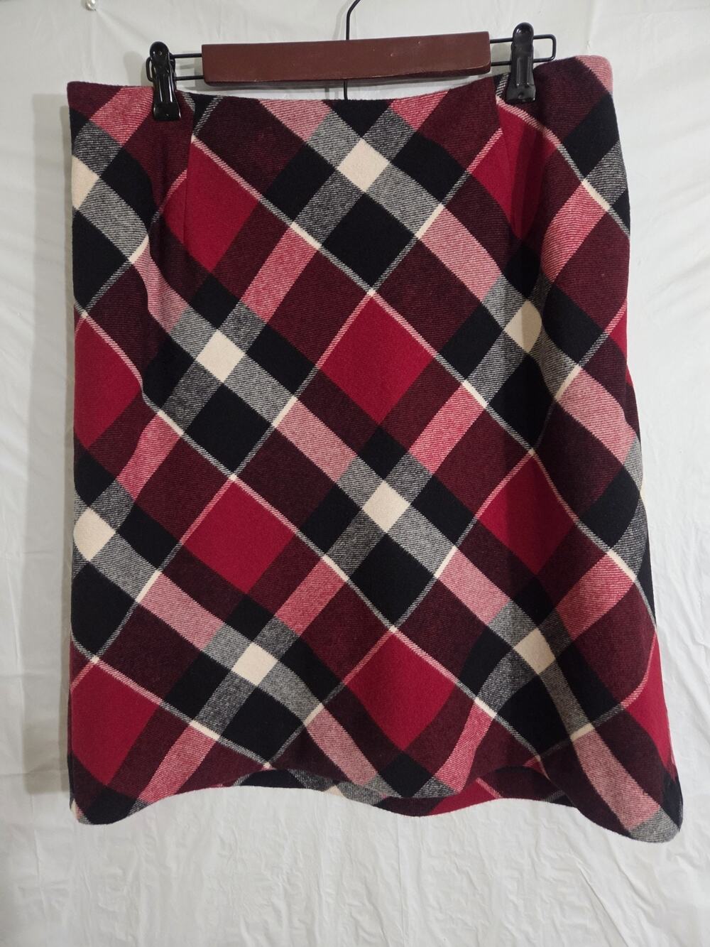 Kate Hill 100% Wool Skirt Sz 18 Plaid Lined Academia Old Money Capsule Vintage